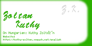 zoltan kuthy business card